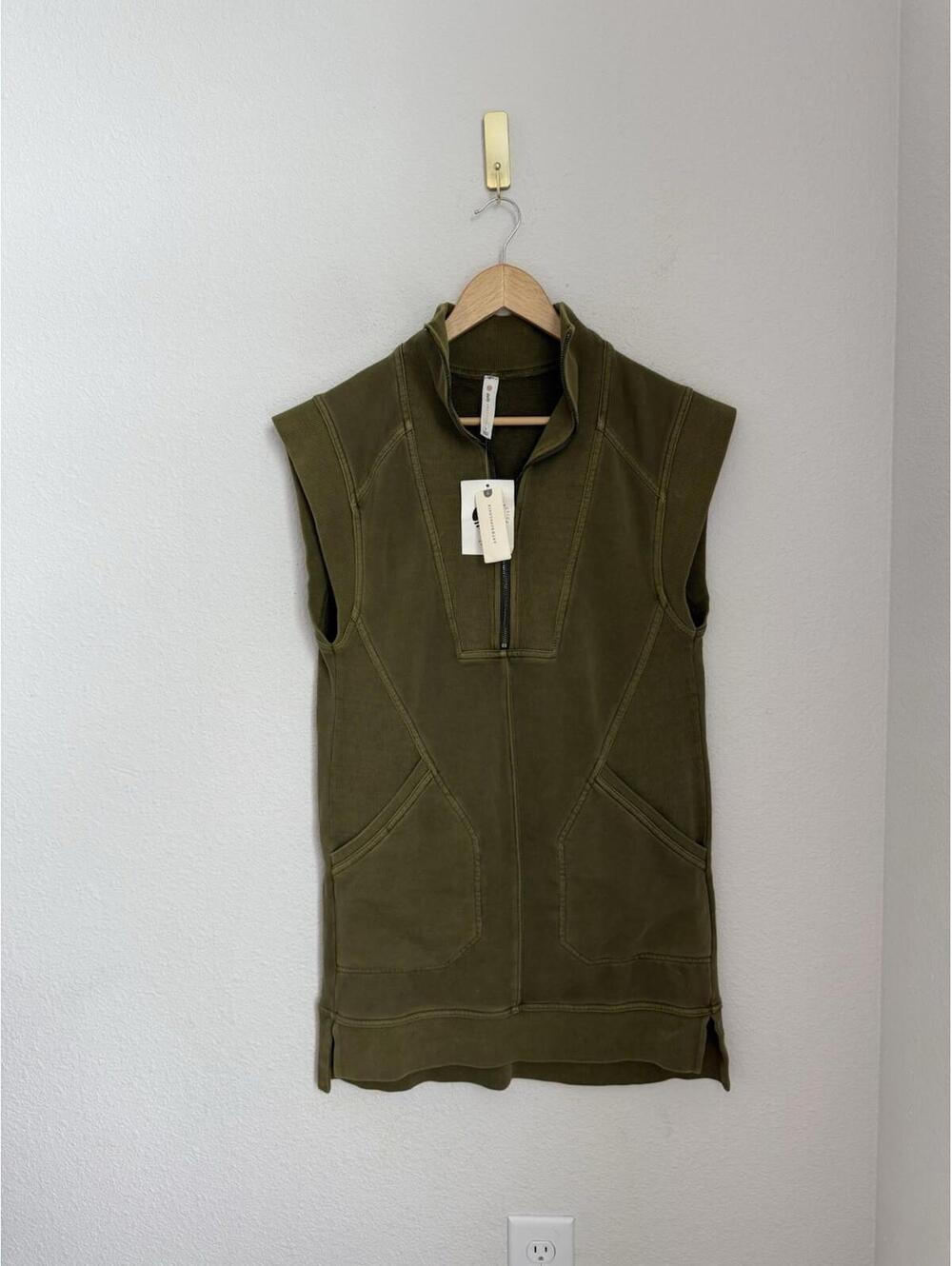 Daily Practice by Anthro NWT Meru Zip-Front Mini Dress Pockets Athleisure Sz S - Picture 2 of 7